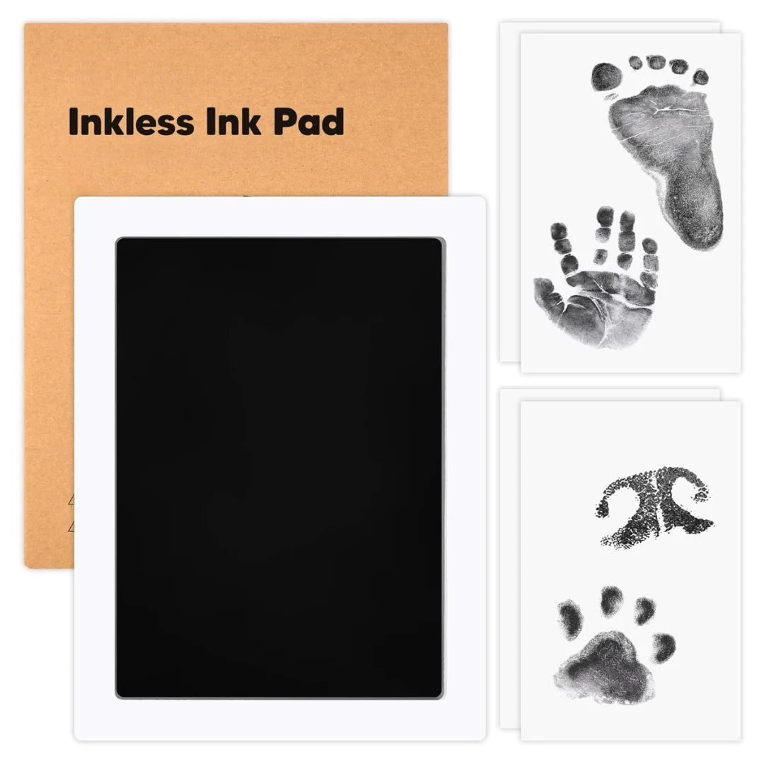 Inkless baby hand & footprint ink pad with 2 papers